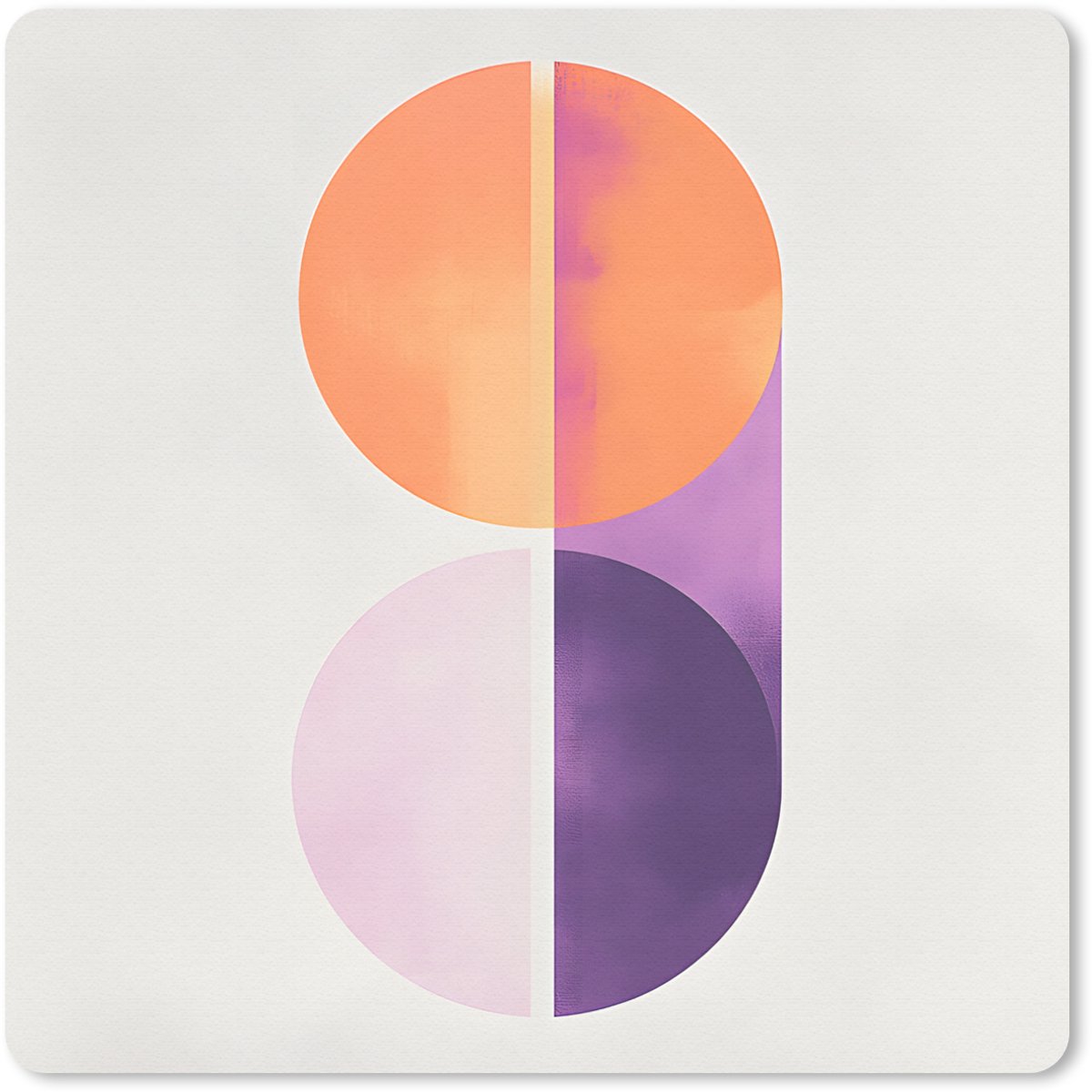 Muismat 30x30 cm - Mousepad Cirkels - Abstract - Paars - Muismatten