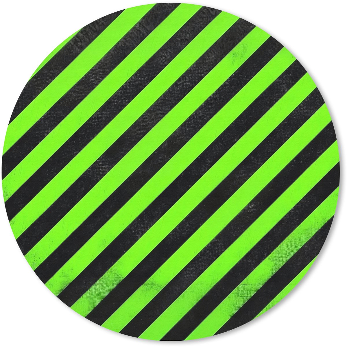 Muismat rond 50x50 cm - Mousepad Gaming - Strepen - Schuin - Groen - Ronde muismatten
