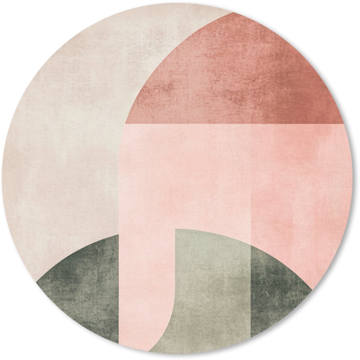 Muismat rond 50x50 cm - Mousepad Cirkel - Abstract - Roze - Ronde muismatten