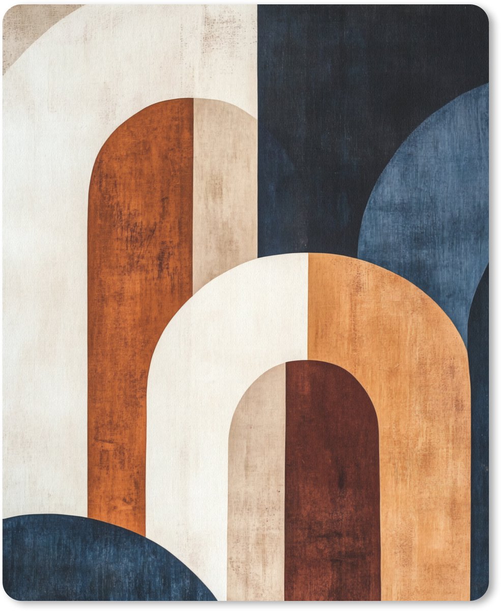 Muismat 19x23 cm - Mousepad Abstract - Vormen - Donkerblauw - Muismatten