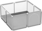 Tulano - Cozy 20 - Babybox - Kinderbox - 125×125 Cm - Voor Binnen En Buiten Grijs Wit Ademend Gaas En71 Gecertificeerd 6 Tot 36 Maanden