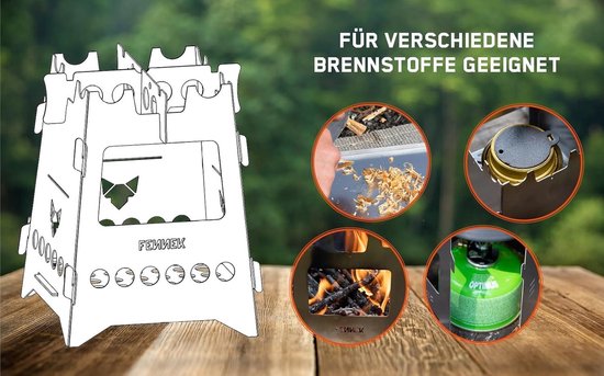 tent kachel / Draagbare Lichtgewicht - camping gas stove Portable collapsible, ‎12 x 12 x 16 cm — afbeelding 2