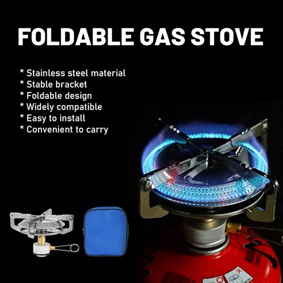 Gas Stove (Gas Cylinder Not Included) - Foldable Portable for Outdoor Camping, Mountaineering, Hiking, Picnic Kitchen. — afbeelding 2