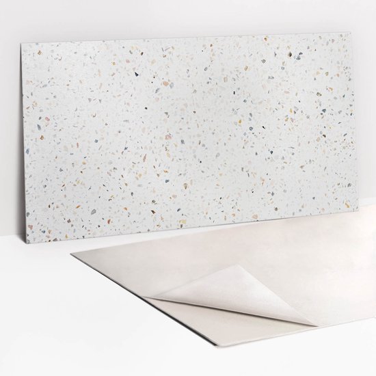 Tulup PVC Wandpaneel - Fijn Steengoed Vinyl Wandbekleding - 100 x 50 cm - Romig Wandpaneel PVC - 1 stuk - Modern Wandpaneel - Wandpaneel Zelfklevend - Plaktegels Keuken en Badkamer