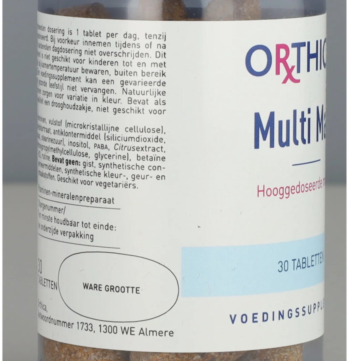 Goedkoopste Orthica Multi Max - hoge dosering vitamines en mineralen - 30 tabletten