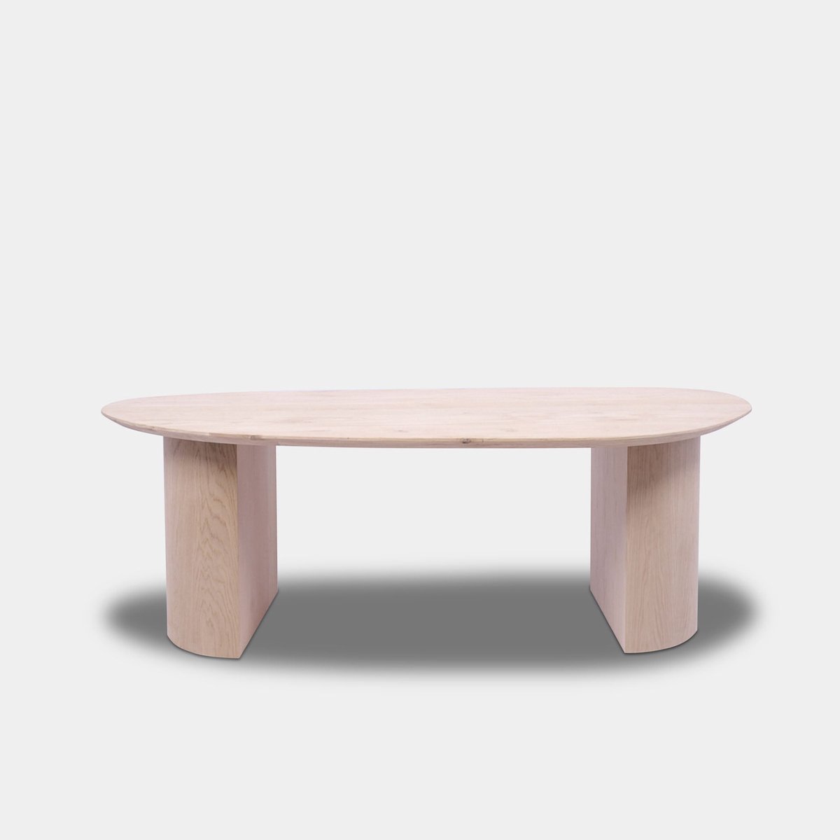 Tafel organisch eikenhout - Half Rond - Onbehandeld
