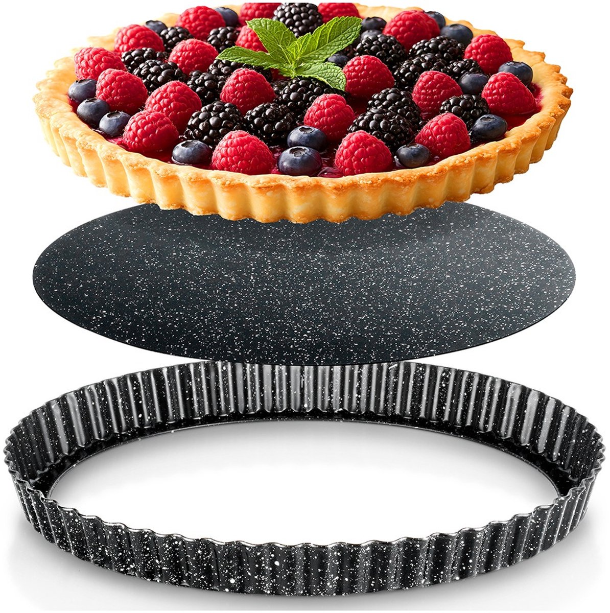 Taartvorm Graniet met Afneembare Bodem 28x3 cm - Cakevorm - Bakvorm - Bakplaat
