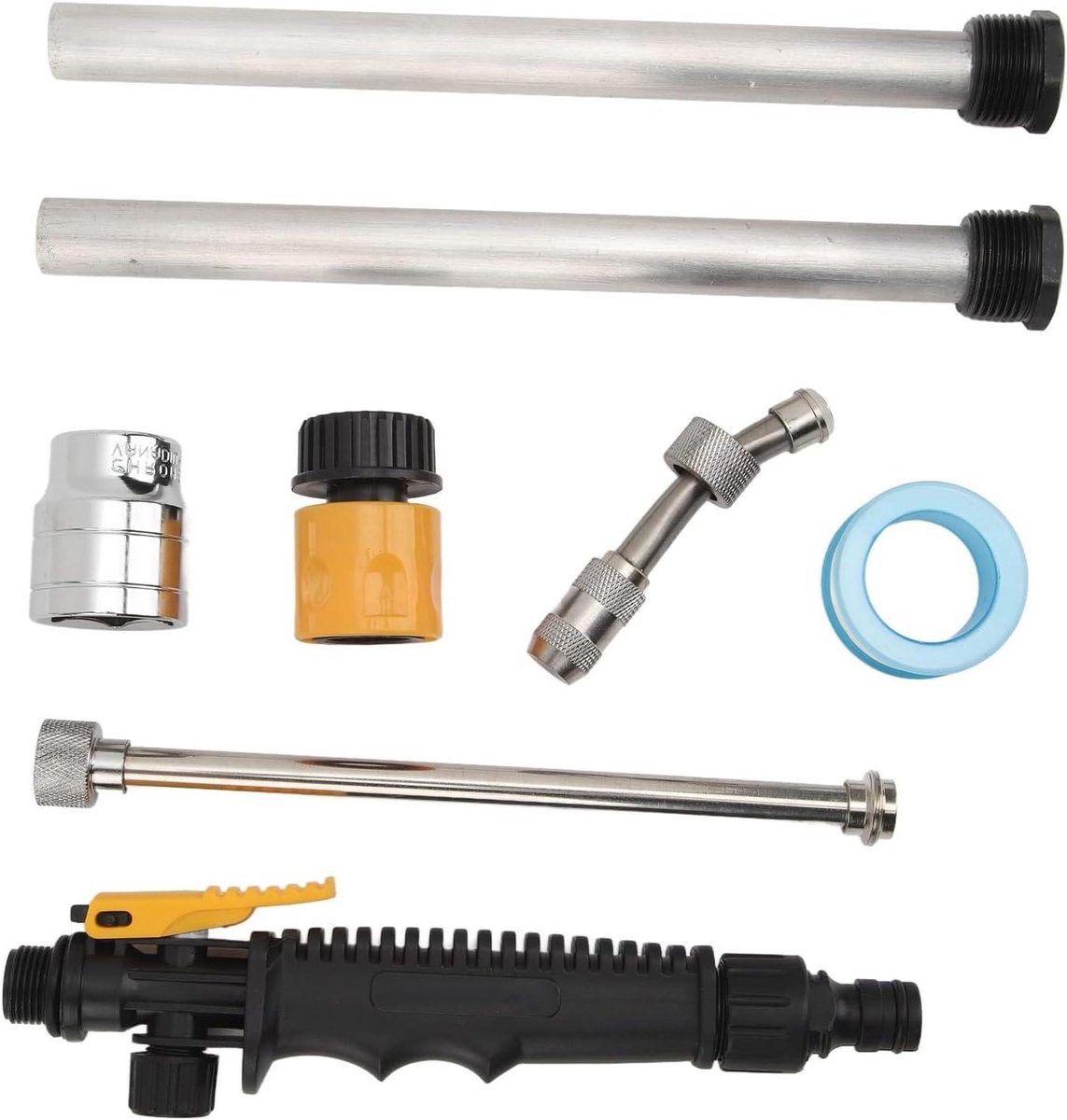 Allecto Plus - Anode Staaf Kit voor RV Boiler Reiniging en Onderhoud - Magnesium Anode Staaf - Suburban BoilerCompatibel - Water Flush Pistool Inclusief