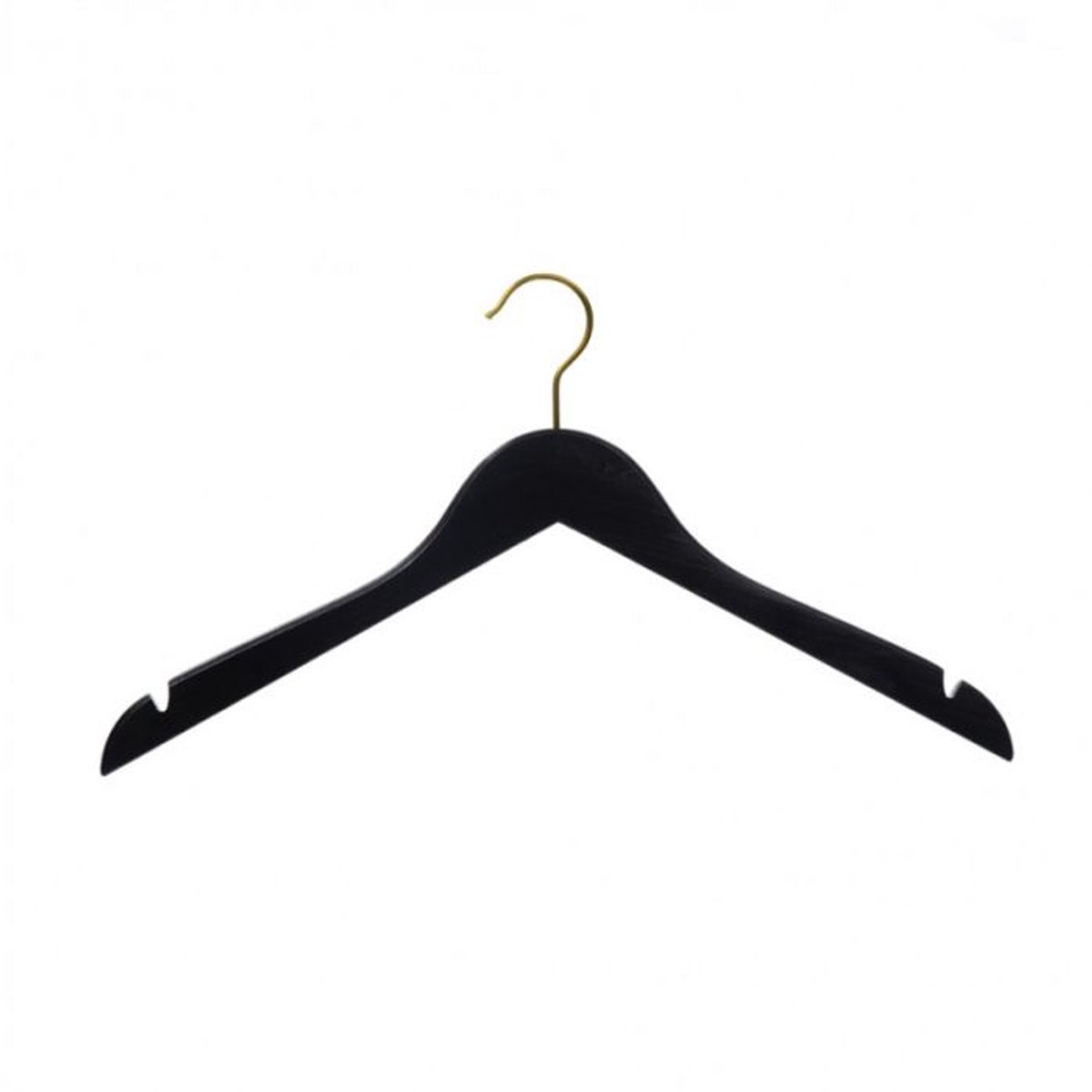 15x Hanger black Helena 44 cm gold hook