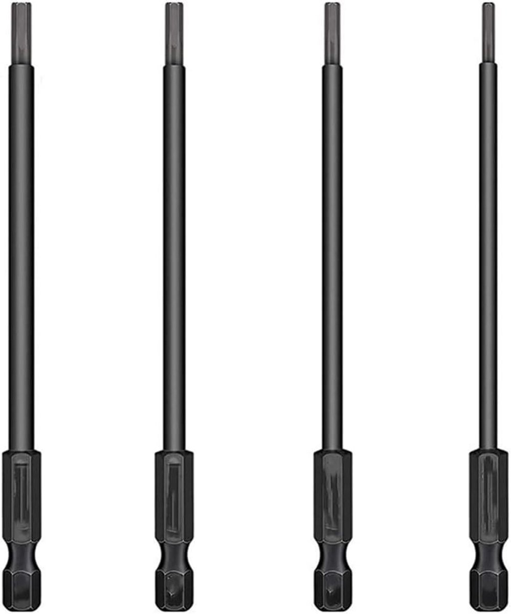 Allecto Plus - Elektrische Schroevendraaierset met Magnetische Schroevendraaierbitset voor Accuboren (4 stuks) - 100 mm zeshoekige schroevendraaiers - Lang formaat (15/20/25/30 mm)