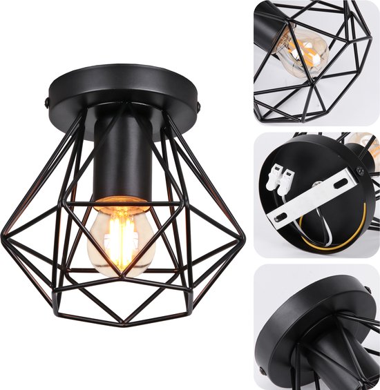 Plafondlamp Modern 6-Lichts E27 Plafonnière voor Woonkamer Slaapkamer Keuken Zwart Plafondlamp Modern 6-Lichts E27 Plafonnière voor Woonkamer Slaapkamer Keuken Zwart