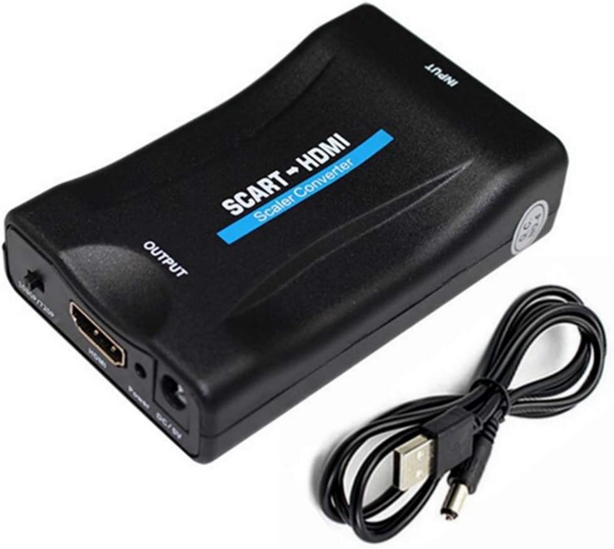 Video Audio Adapter - Video converter - Scart naar HDMI - Full HD 720P / 1080 P - Converter met kabel - Voor televisie - Zwart