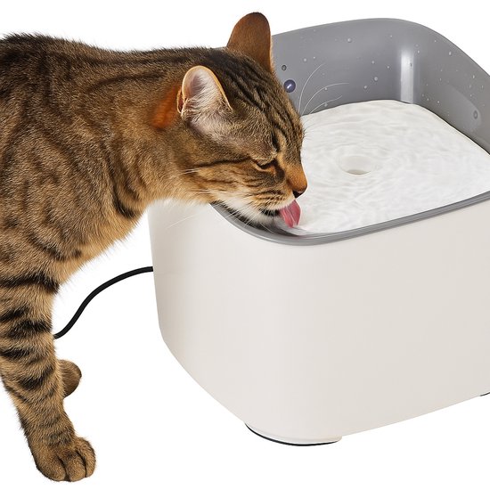 Ohpets® Drinkfontein Kat - Drinkfontein katten met sensor - Waterfontein Kat - 3L Waterreservoir - Smart Modus 90º - 1 Meter Bereik - Wit/Grijs - Drinkfontein Hond