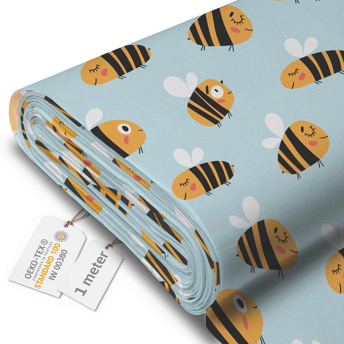 DreamRoots Canvas Waterdicht - Meubelstof per meter 160 cm breed - Waterafstotende stof 220 g/m2 600D - Luifelstof Waterdicht per meter Bee Life 1M