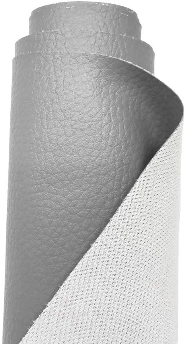 A-Express Premium gekorreld waterdicht imitatieleer gekorreld imitatieleer structuurleer stof verkocht per meter - 200 cm x 140 cm (grijs)