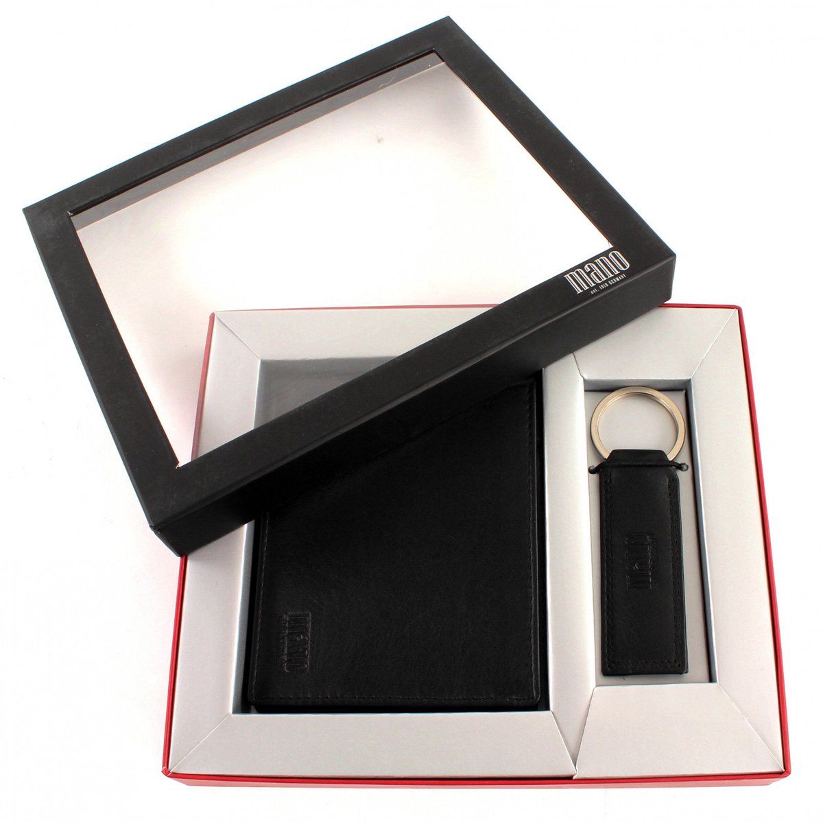 mano portemonnee sleutelhanger Sutura Wallet / Keychain Set Black zwart