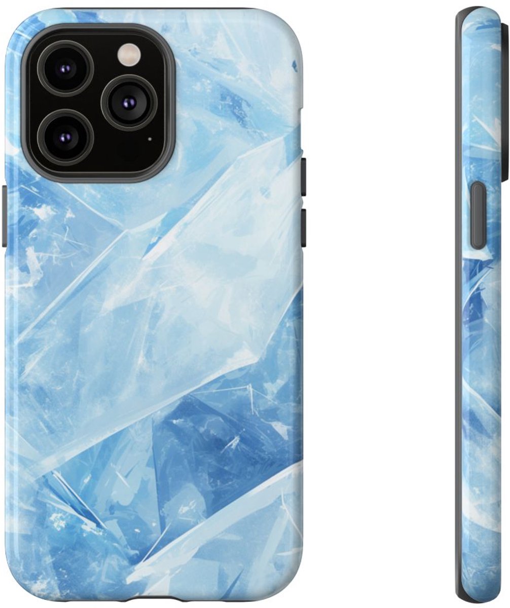 Blauwe IJstextuur – Telefoonhoesje Geschikt voor iPhone 14 Pro Max