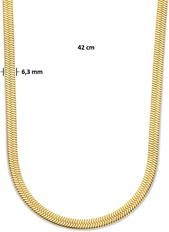 Chaîne serpent plate Glams 6,3 mm 42 cm placage ionique - Acier