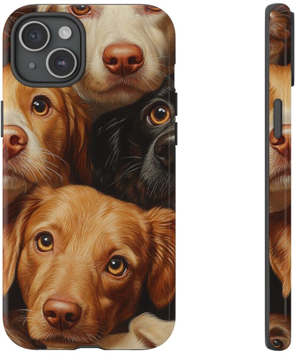 Realistisch Hondenkoppenpatroon – Telefoonhoesje Geschikt voor iPhone 15 Plus