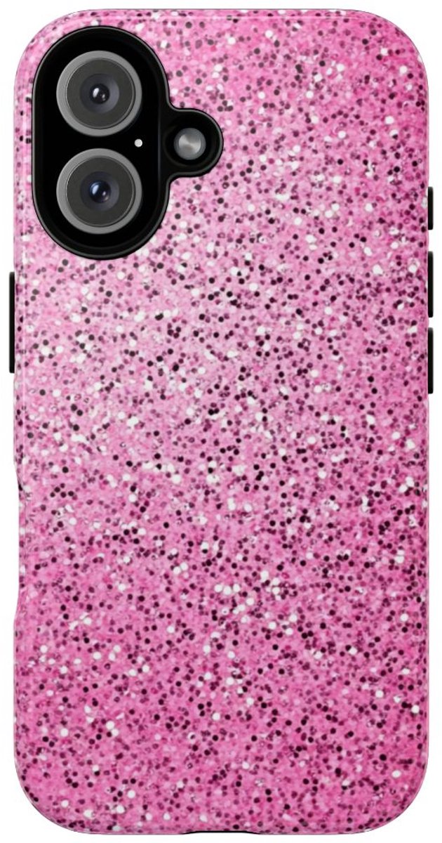 Roze Glitter Sprankelstructuur – Telefoonhoesje Geschikt voor iPhone 16