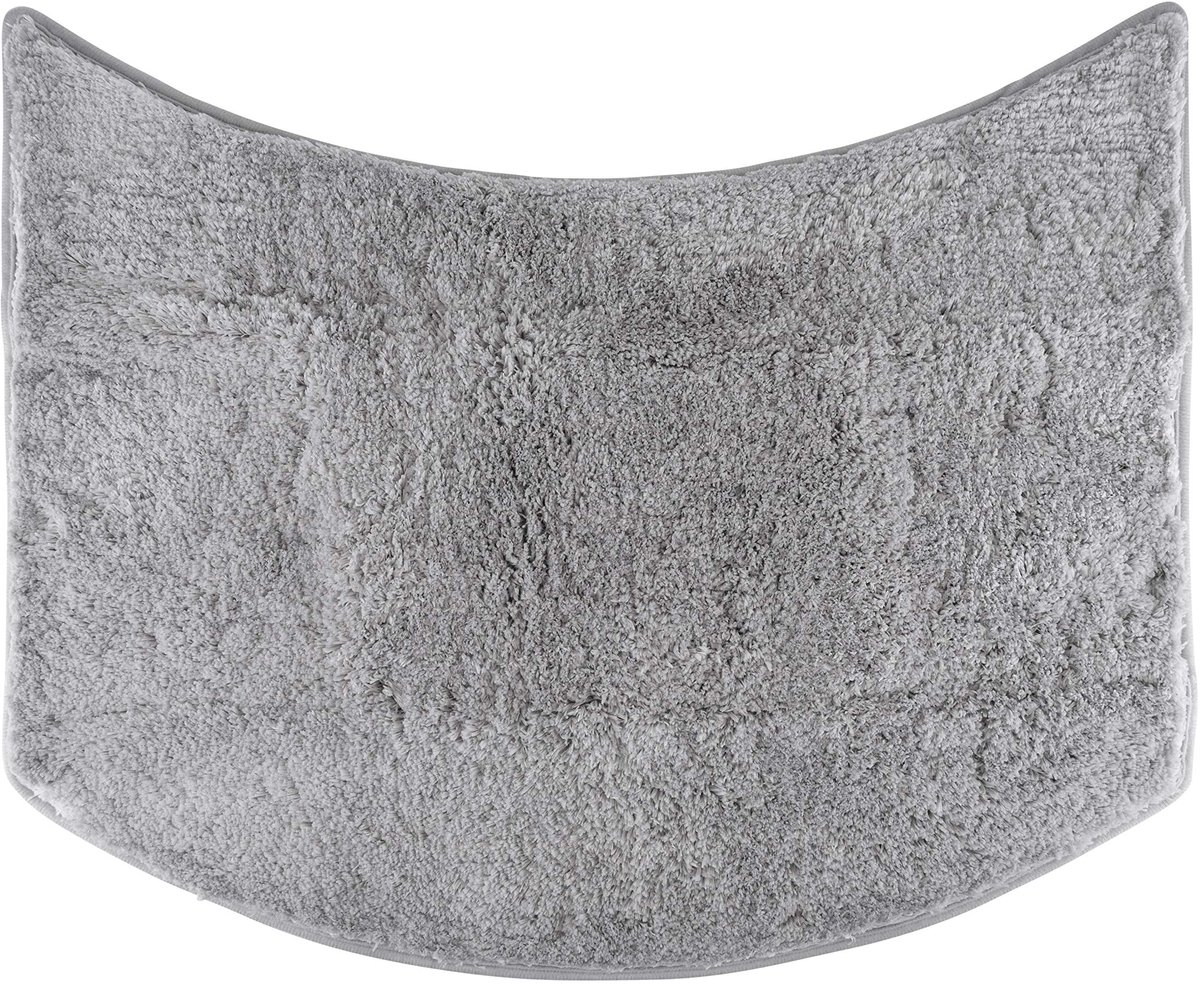 fluffy® microvezel badmat voor ronde douches met antislip onderkant (kleine boog | doucheradius 55 cm, grijs)