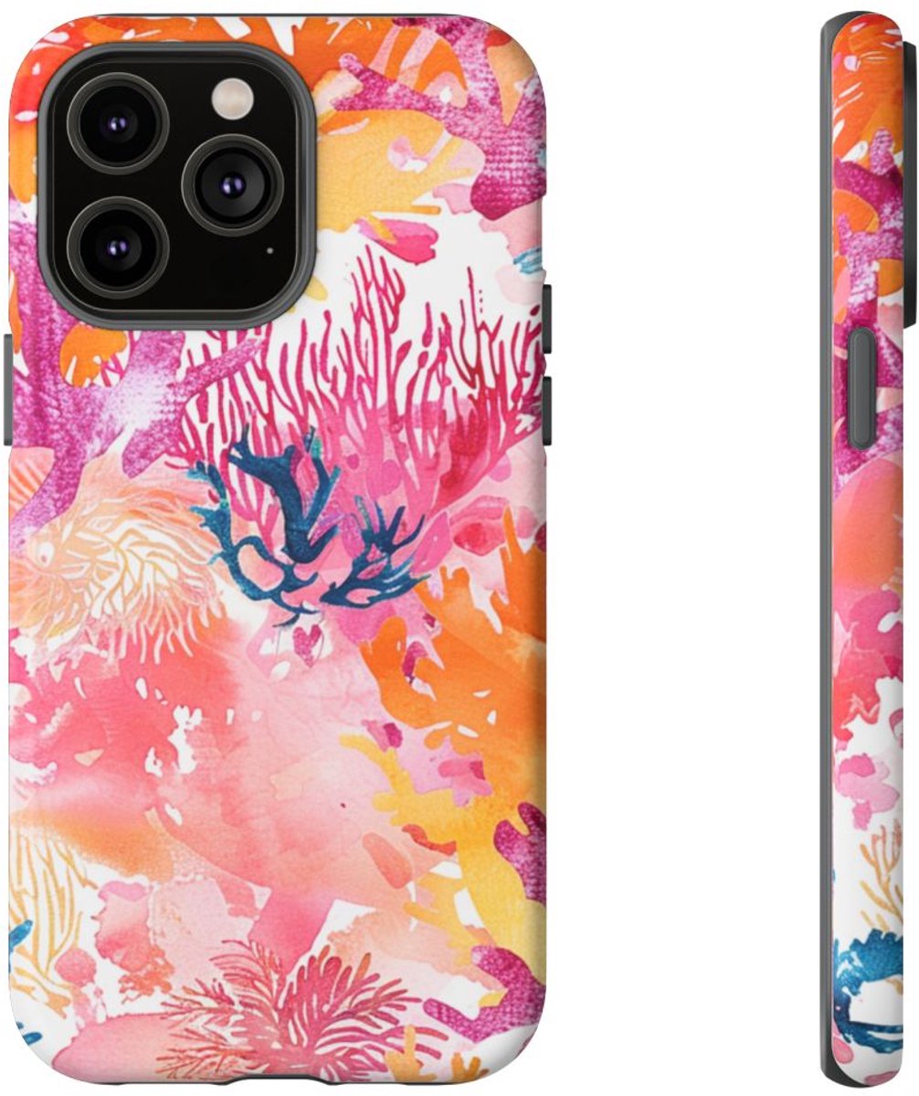 Aquarel Koraalrifpatroon – Telefoonhoesje Geschikt voor iPhone 14 Pro Max