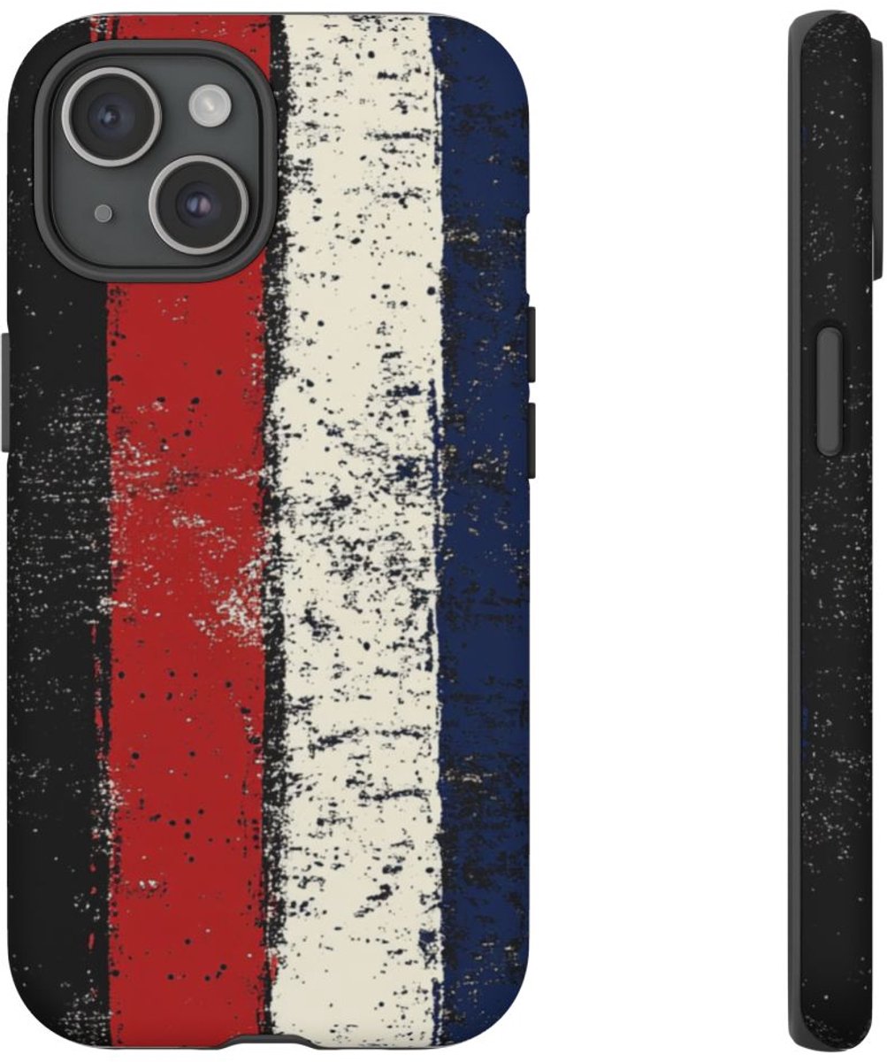 Verweerde Verticale Strepen Patroon – Telefoonhoesje Geschikt voor iPhone 15