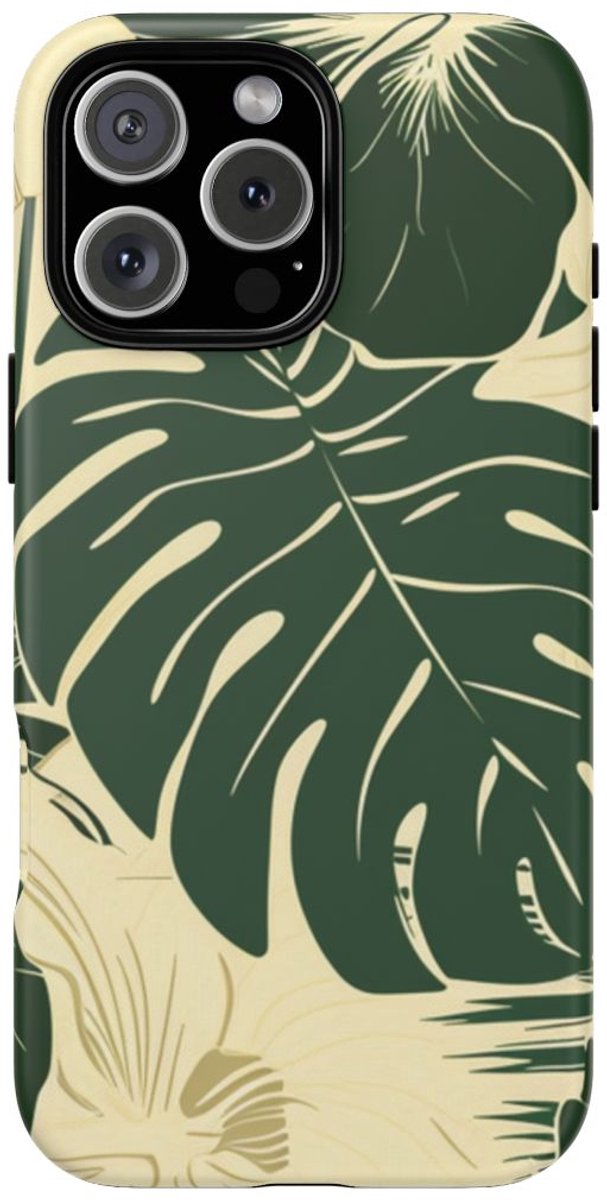 Tropisch Blad- en Bloemenpatroon – Telefoonhoesje Geschikt voor iPhone 16 Pro Max
