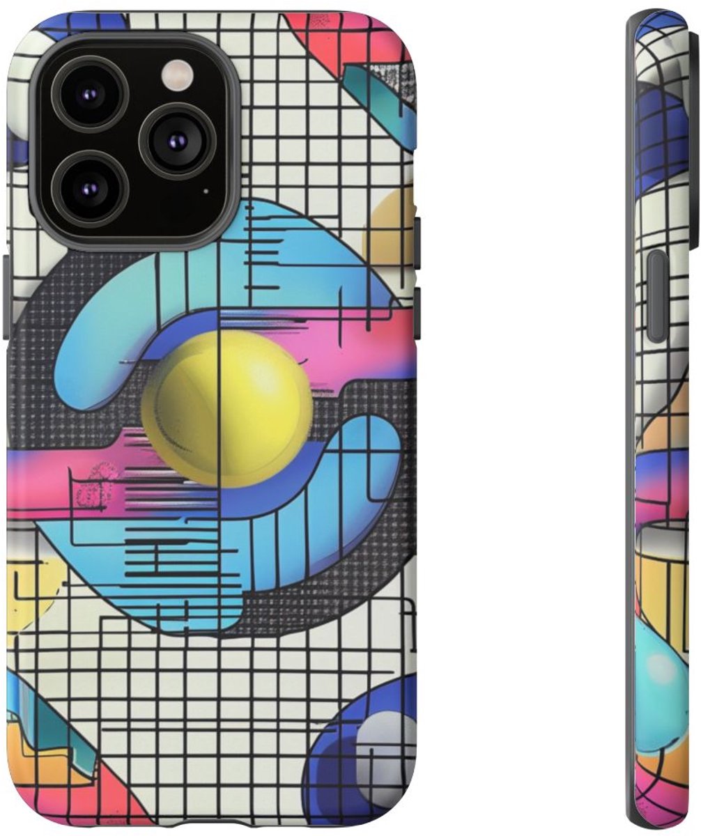 Kleurrijk Geometrisch Abstract Patroon – Telefoonhoesje Geschikt voor iPhone 14 Pro Max