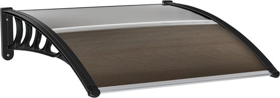 Foto: Outsunny polycarbonate aluminium braun schwarz 103l x 96 5b x 27h cm pultvordach