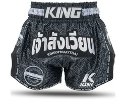 King Muay Thai Kickboks Shorts KPB Origin 1 Zwart Wit - S