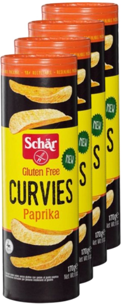 Schär | Glutenvrij | Chips Paprika | 4 stuks | 4 x 170 g