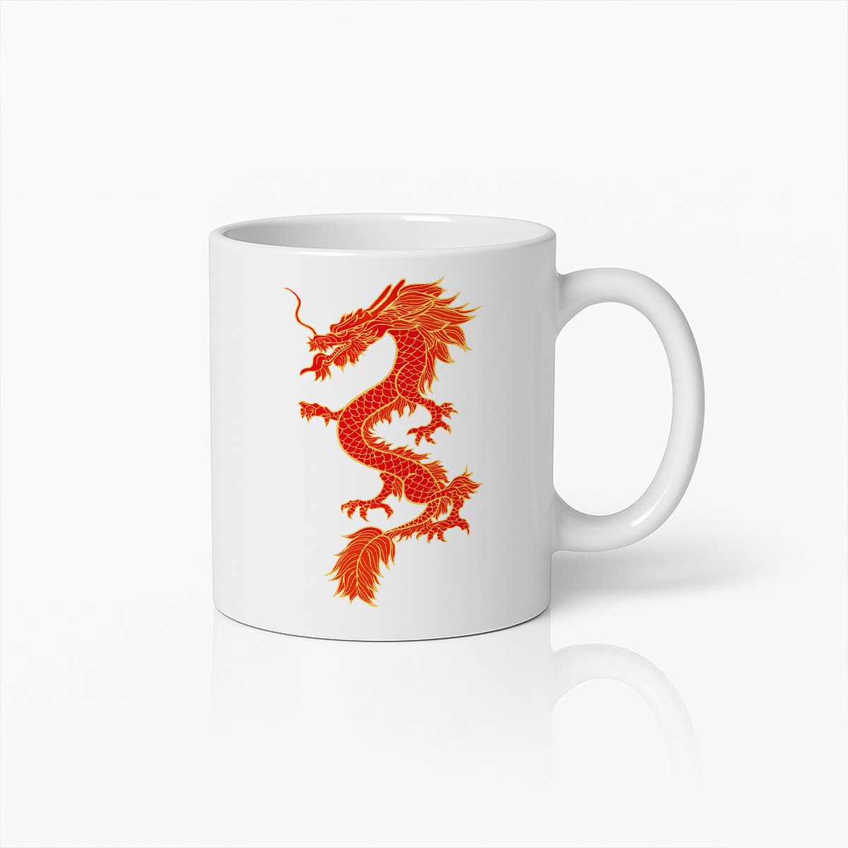 Rode Draak Koffiemok – Mythische Chinese Draak Theebeker voor Fantasyliefhebbers