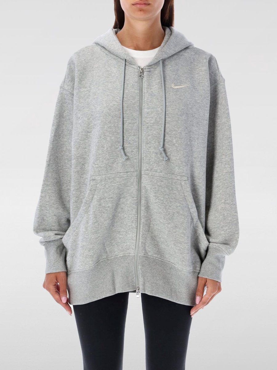Oversized Fleece ZipUp Hoodie Wo Sweatshirts Grijs