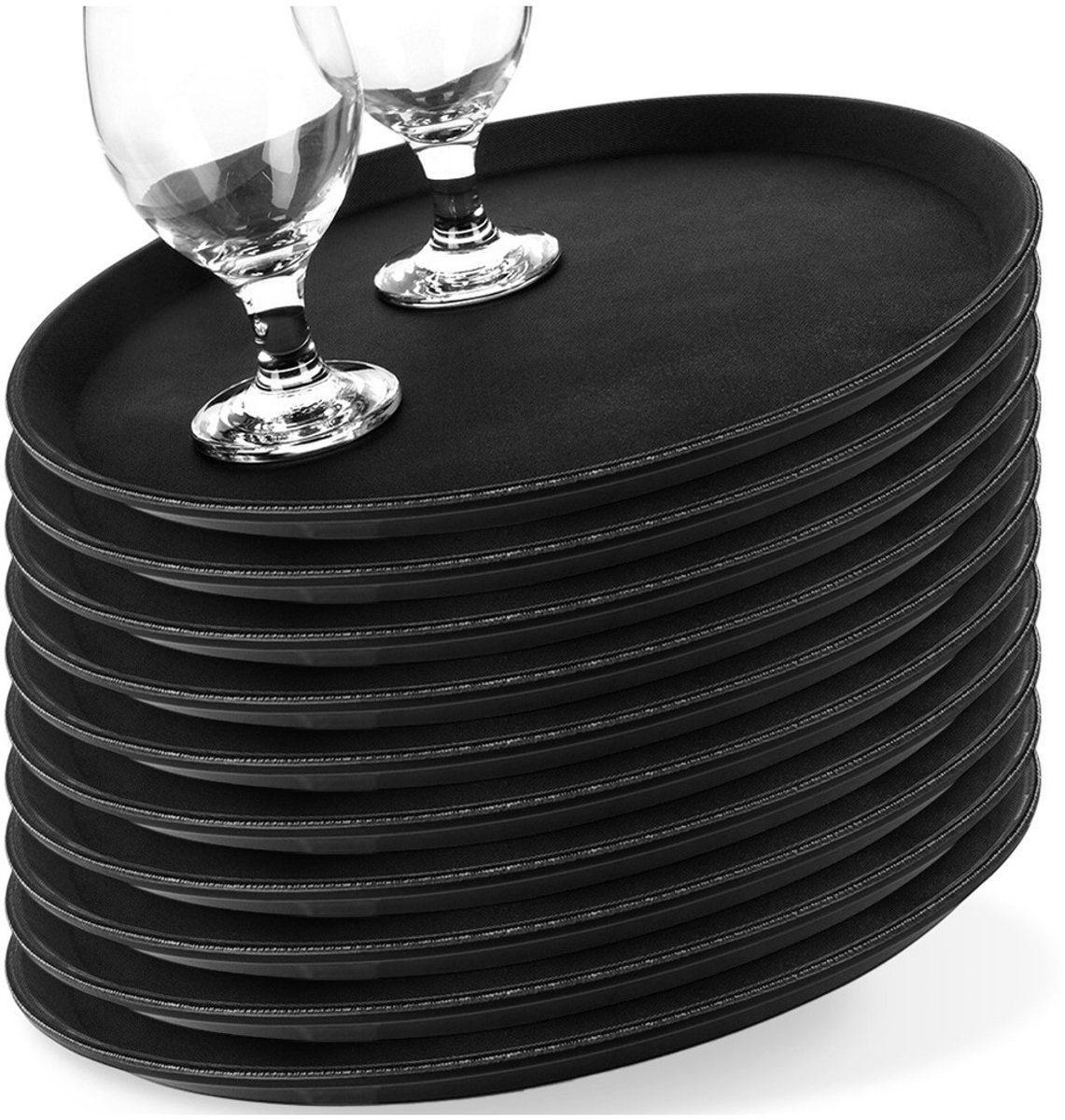 Horeca Dienblad Antislip Zwart 35 cm 10 stuks - Serveerblad - Gastro