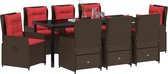 vidaXL - 9-delige - Tuin - Eetset - Bruin - Poly - Rattan
