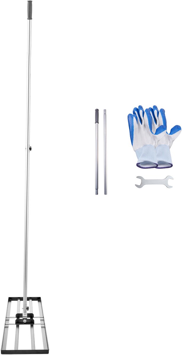 Gras egaliseerder met 213 cm steel - 121,9 x 25,4 cm koolstofstalen nivelleerplaat - 2-voudig in hoogte verstelbaar - Ideaal voor tuin en golfbaan van Kreator — afbeelding 3