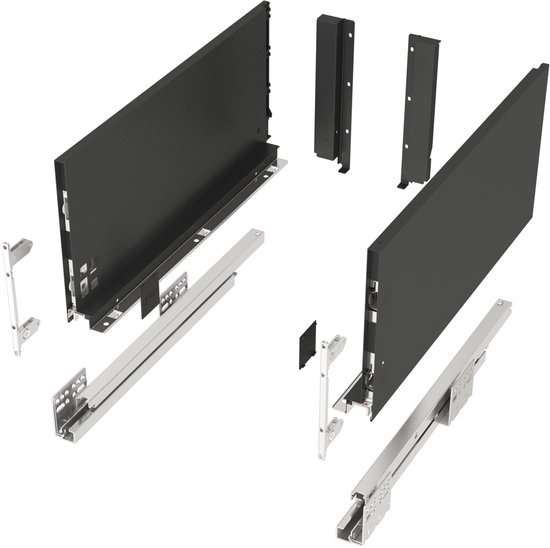 SOTECH Ladesysteem JUNKER SLIM Met Push To Open  Antraciet, Hoogte 84 Mm Diepte 550 Belastbaar Tot 35 Kg Keukenlade 13 Mm Slanke Ladeframes 2204388330