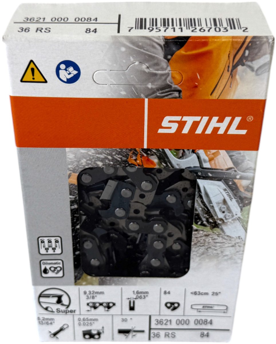 Stihl 3/8" Rapid Super (RS) zaagketting 63 cm 3/8" 1.6 mm ( 36210000084 )