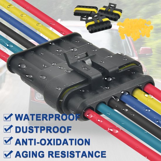 Waterdichte auto-kabelconnector - stekker met krimptang - auto-aansluitingsset voor motorfiets, boot, vrachtwagen - 1/2/3/4/5/6-polige autostekker - elektrische aansluitstekker — afbeelding 2