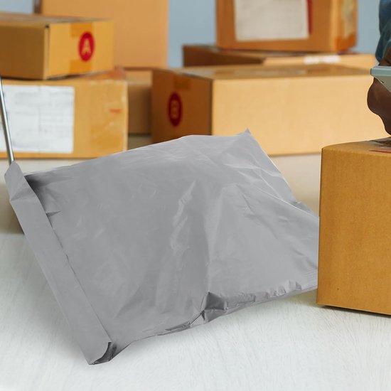 100 stuks grote zelfsluitende verzendzakken - 17,7 x 19,69 inch grijze pakketzakken voor het posten van kleding - gebruik in pakket - verzending - levering - minimalisme - grijs — afbeelding 4