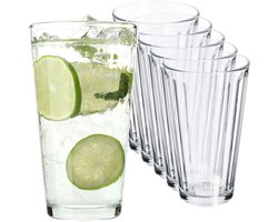 KADAX Drankglazen, drinkglazen van Neutrum-calciumglas, multifunctionele drinkglazen, waterglazen, universele glazen voor dranken, mojito, ijscafé (Amalia 360 ml, 6)