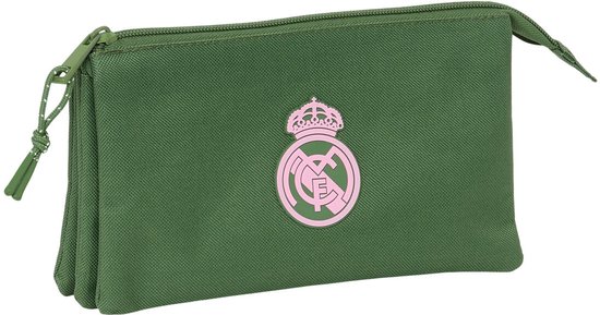 Foto: Pennenetui met 3 vakken real madrid c f kaki 22 x 12 x 3 cm