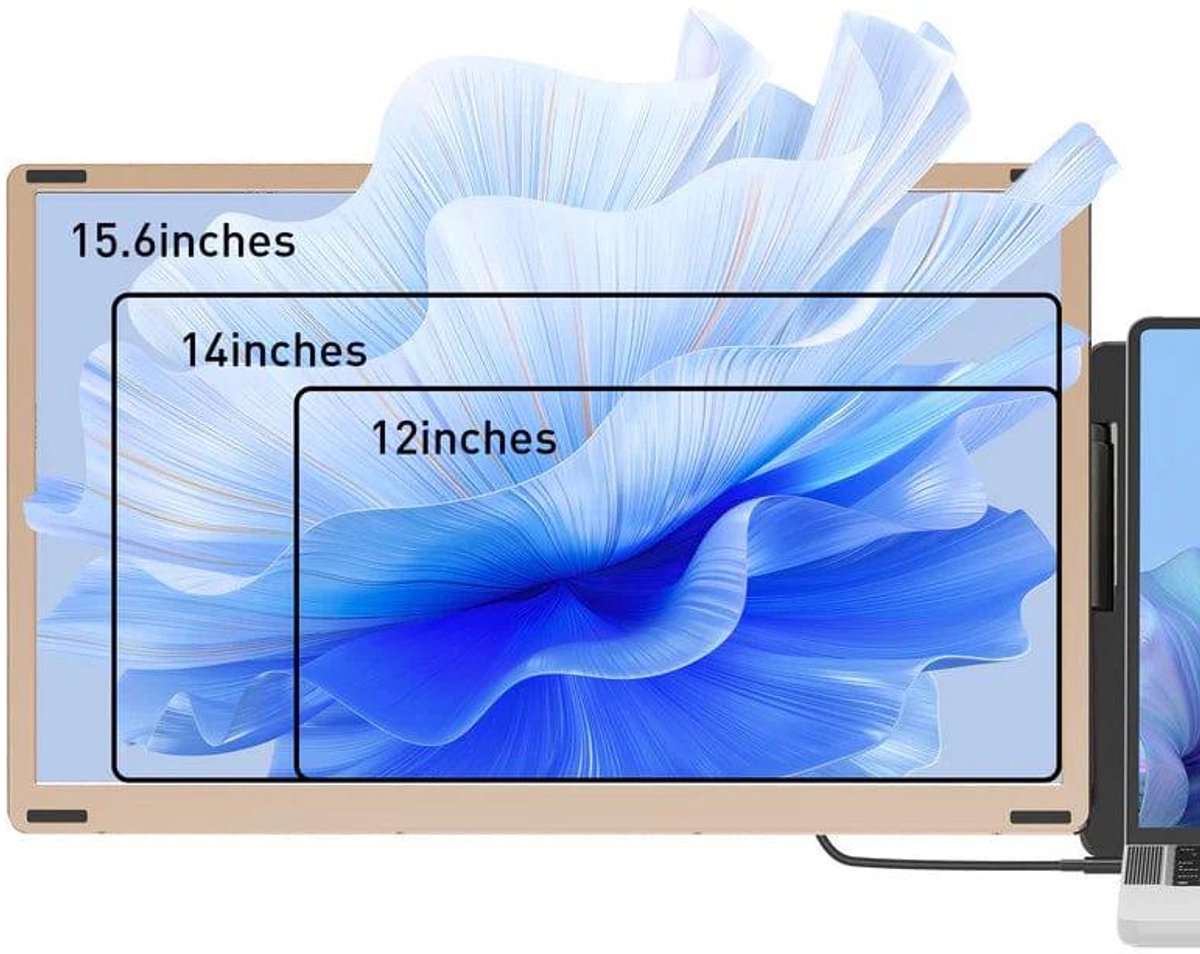 15.6" Alpha Pro draagbare monitor USB-C HDMI extra dun lichtgewicht Full HD laptop beeldscherm extender - Afbeelding 3