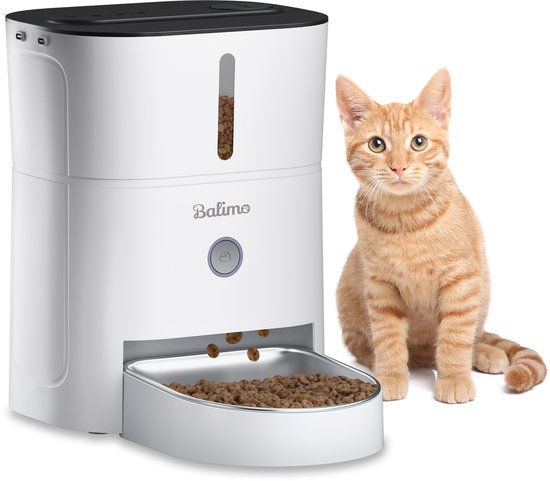 Balimo Automatische Voerbak Kat en Hond - Voerdispenser - Voerinhoud 3L - Wit