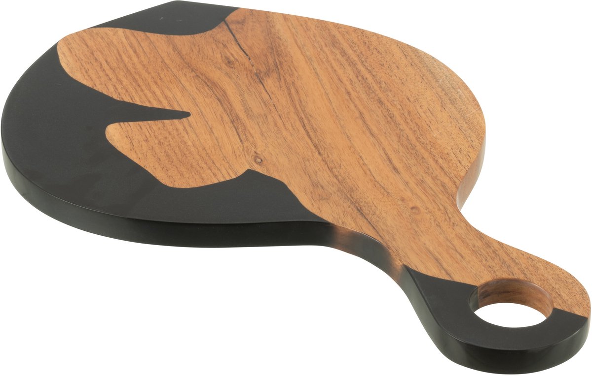 J-Line snijplank Modern - hout/epoxyhars - naturel/zwart
