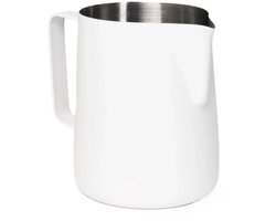 Melkkannetje Opschuim - 350ml - Essentials – Wit – RVS – Melkopschuimkan – Melkkan – Espressomachine - Barista Essentials