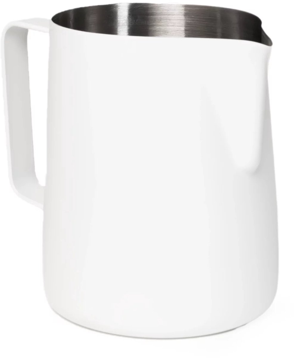 Melkkannetje Opschuim - 350ml - Essentials – Wit – RVS – Melkopschuimkan – Melkkan – Espressomachine - Barista Essentials