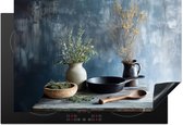 KitchenYeah® Inductie beschermer 78x52 cm - Stilleven - Kruiden - Rustiek - Kookplaataccessoires - Afdekplaat voor kookplaat - Inductiebeschermer - Inductiemat - Inductieplaat mat - Keuken decoratie
