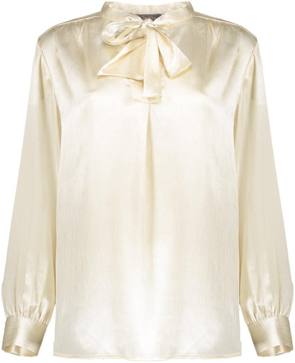 Geisha Blouse Satin Look Top Met Strikdetails 53546 14 Champane Dames Maat - L